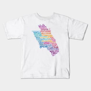 Glacier National Park with Trail Names [Colorful] Kids T-Shirt